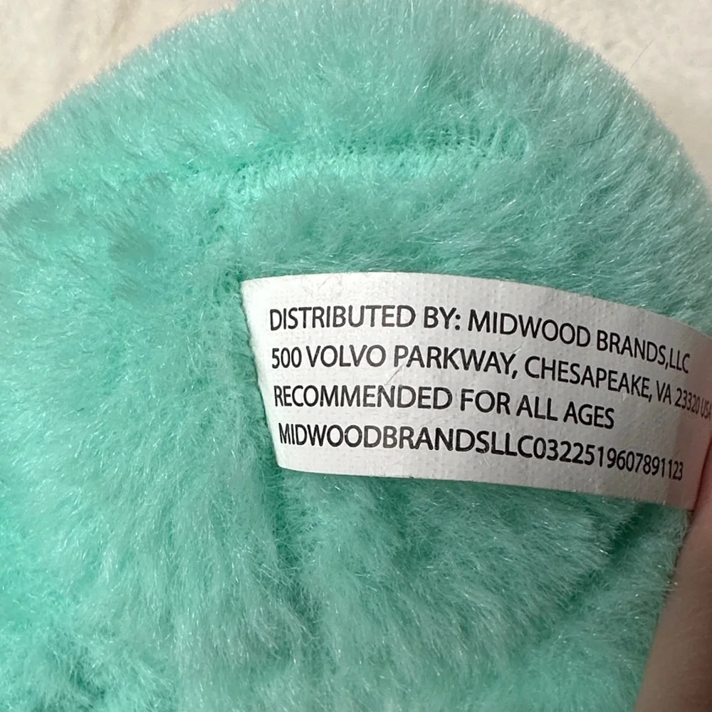 Mom I Love You Ribbon Bow Tie Plush Teal & Pink Teddy Bear Bow Ribbon NWOT